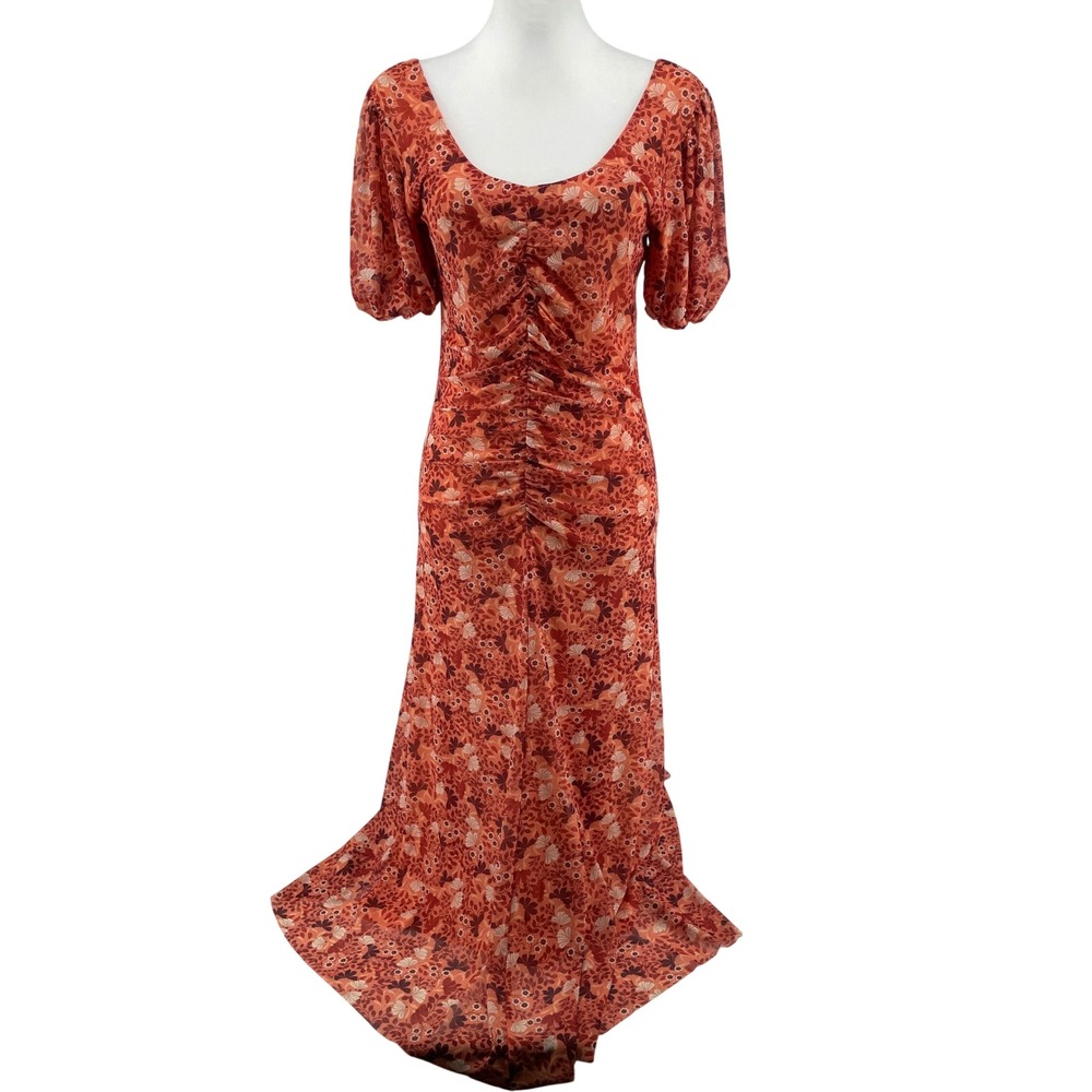 Draper James Mindy Midi Dress Womens Medium Cottagecore Romantic Floral NEW